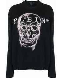 Philipp Plein - Intarsia-Knit Skull Jumper - Lyst