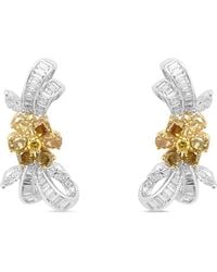 HYT Jewelry - 18Kt Geel- En Witgouden Oorbellen Met Diamant - Lyst