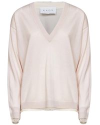 Kaos - V-Neck Frayed-Edge Sweater - Lyst