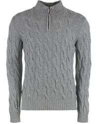Moorer - Fedro-Cws Cable-Knit Zip Sweater - Lyst