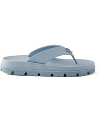 Prada - Triangle Flat Sandals - Lyst