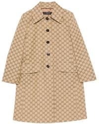 Gucci - Gg Cotton Canvas Coat - Lyst