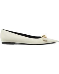 Versace - Medusa Leather Ballet Flats - Lyst