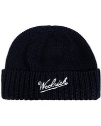 Woolrich - Logo-Intarsia Beanie - Lyst