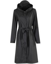 Rains - A-Line Hooded Belted Raincoat - Lyst