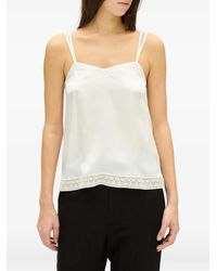 Ann Demeulemeester - Lace-Trim Silk Top - Lyst