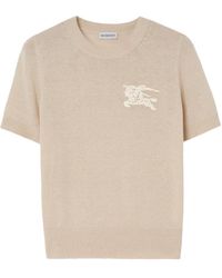 Burberry - Knight Wool Cotton Top - Lyst