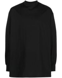 Y-3 - Mock-neck Long-sleeved Cotton T-shirt - Lyst