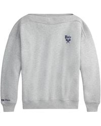 Polo Ralph Lauren - Bateau-Neck Logo-Embroidered Sweater - Lyst