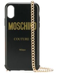 Moschino Funda para iPhone XR con logo - Negro