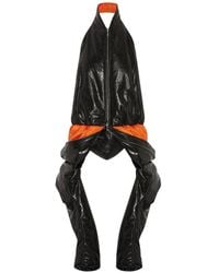SRVC Studio - Halter-Neck Hooded Leather Bomber Jacket - Lyst