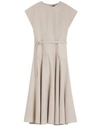 BOSS - Robe Longue Ceinturée En Flanelle - Lyst