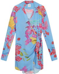 Donde Esteban - Cielo Gewikkelde Mini-Jurk - Lyst