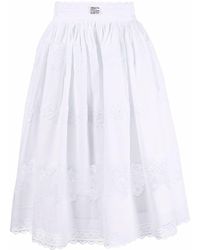 Dolce & Gabbana - Floral Lace Flared Midi Skirt - Lyst