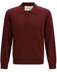 Valentino Garavani - Wool Polo With Vlogo Embroidery - Lyst