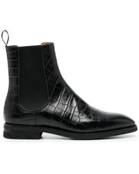 Bally - Crocodile-effect Leather Boots - Lyst