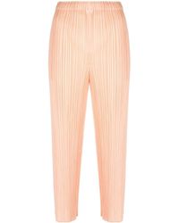 Issey Miyake - Plissé-effect Cropped Trousers - Lyst