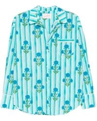 MC2 Saint Barth - Striped Floral-Print Cotton Shirt - Lyst
