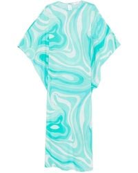 PUCCI - Marmo-Print Kaftan-Style Maxi Dress - Lyst