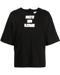 Natasha Zinko - T-shirt asymétrique en coton à slogan imprimé - Lyst