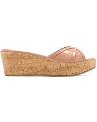 Malone Souliers - Perla Patent-Leather Wedge Sandals - Lyst