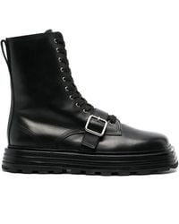 Jil Sander - Lace-Up Leather Ankle Boots - Lyst