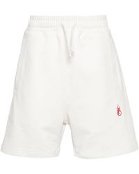 Vision Of Super - Embroidered-logo Cotton Track Shorts - Lyst