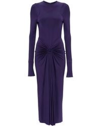 Victoria Beckham - Long-sleeve Gathered Midi Dress - Lyst