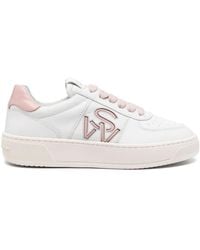Stuart Weitzman - Sw Courtside Leather Sneakers - Lyst