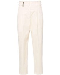 Peserico - Frayed-brim Cropped Trousers - Lyst