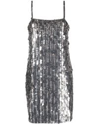 P.A.R.O.S.H. - Sequinned Sleeveless Mini Dress - Lyst