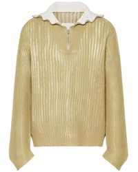 Maison Margiela - Ribbed-Knit Half-Zip Sweatshirt - Lyst