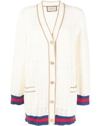 Gucci - Cotton Cardigan With Web - Lyst