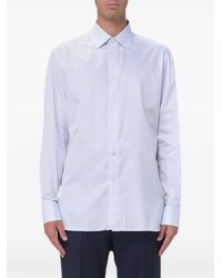 ZEGNA - Striped Poplin Shirt - Lyst