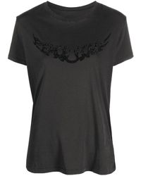Zadig & Voltaire - Walk Peace And Love Embellished T-shirt - Lyst