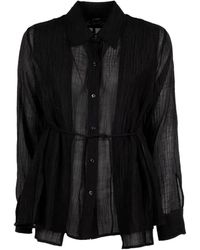 Seventy - Crinkled-Finish Belted Shirt - Lyst