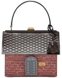 Moschino - Brick-Print House-Shaped Tote Bag - Lyst