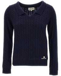 ShuShu/Tong - Cable-Knit Polo-Collar Sweater - Lyst