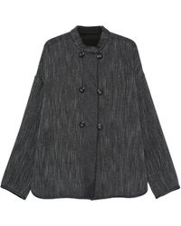 Emporio Armani - Double-Breasted Herringbone Jacket - Lyst