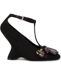 Dries Van Noten - Embroidered Wedge Pumps - Lyst