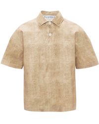 JW Anderson - Jute-print Leather Polo Shirt - Lyst