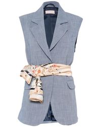 Liu Jo - Scarf-Belt Sleeveless Waistcoat - Lyst
