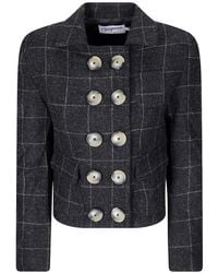 VAQUERA - Check-Pattern Double-Breasted Jacket - Lyst