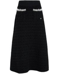 KARL LAGERFELD - Faux-Pearl Knitted Skirt - Lyst
