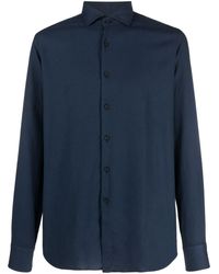 Xacus - Cutaway-collar Cotton Shirt - Lyst