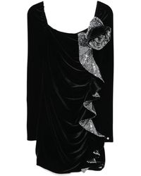 Nissa - Sequin-Detail Velvet Mini Dress - Lyst