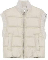 Peserico - Quilted Ribbed Gilet Vest - Lyst