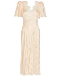 Ronny Kobo - Lace-Trimmed Floral-Jacquard Dress - Lyst
