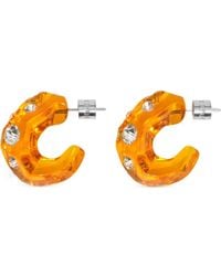 Bimba Y Lola - Amber Resin And Crystals Hoop Earrings - Lyst