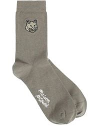 Maison Kitsuné - Fox-Embroidered Cotton Socks - Lyst